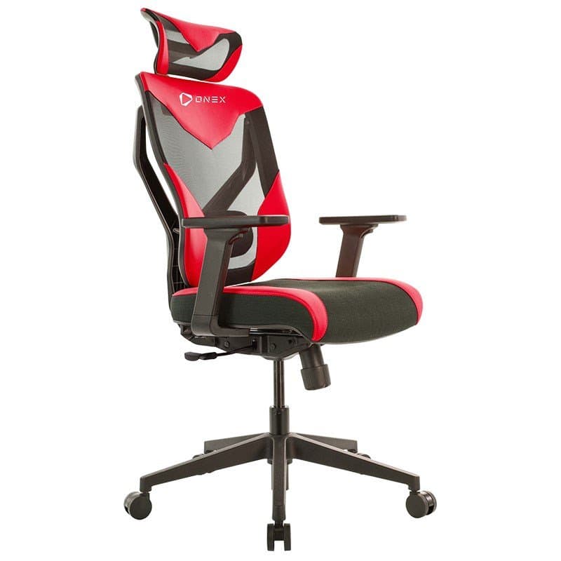 ONEX GT-V7-Z Series Nylon Mesh Office/Gaming Chair - Black/Red